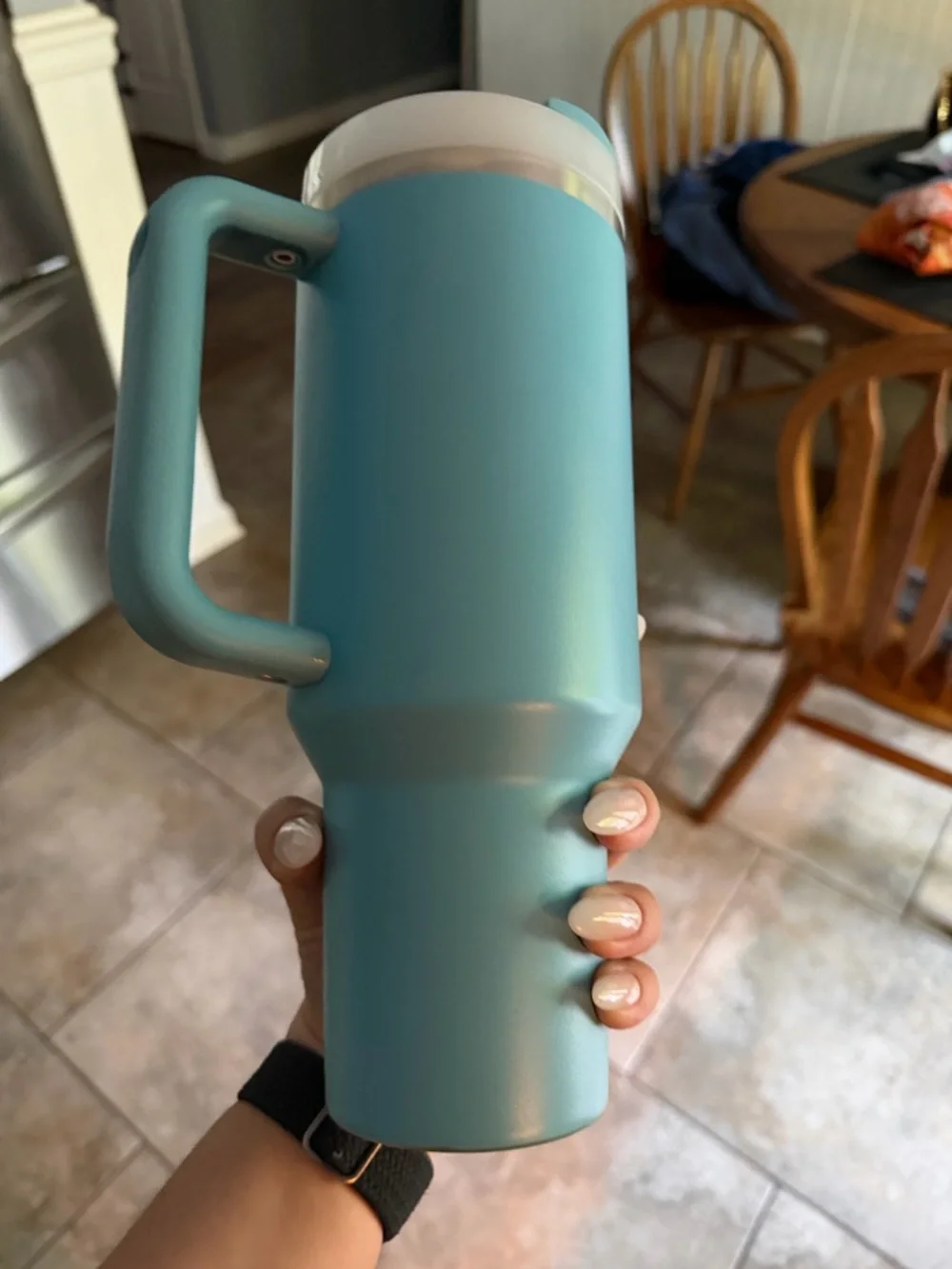 Stanley Light Blue Insulated Travel Tumbler with Handle and Straw - Picture 2 of 3